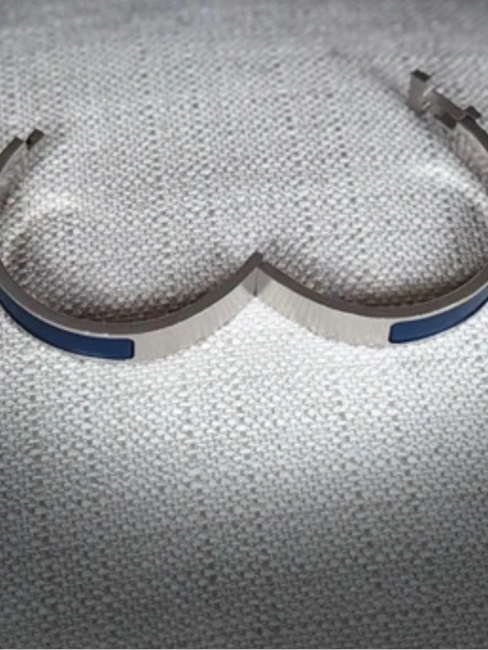 Hermes Silver Tone Men's Bracelet with Blue Enamel